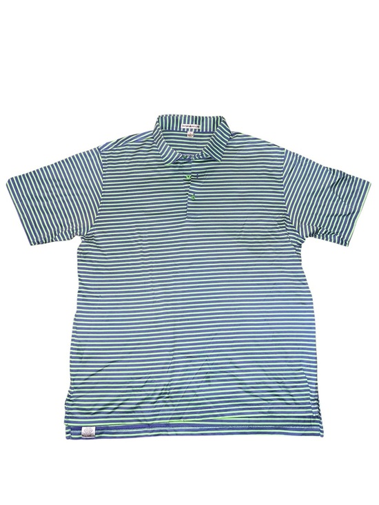 Peter Millar Other - Peter Millar Purple & Green Striped Polo Golf Shirt Men’s Large 100% Cotton Sz L